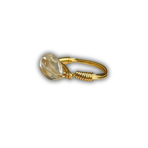 Citrine Gold Wire-Wrapped Ring