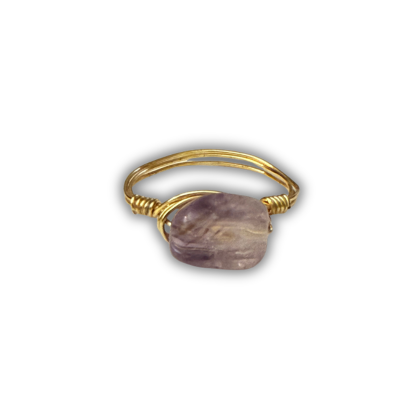 Amethyst Gold Wire-Wrapped Ring
