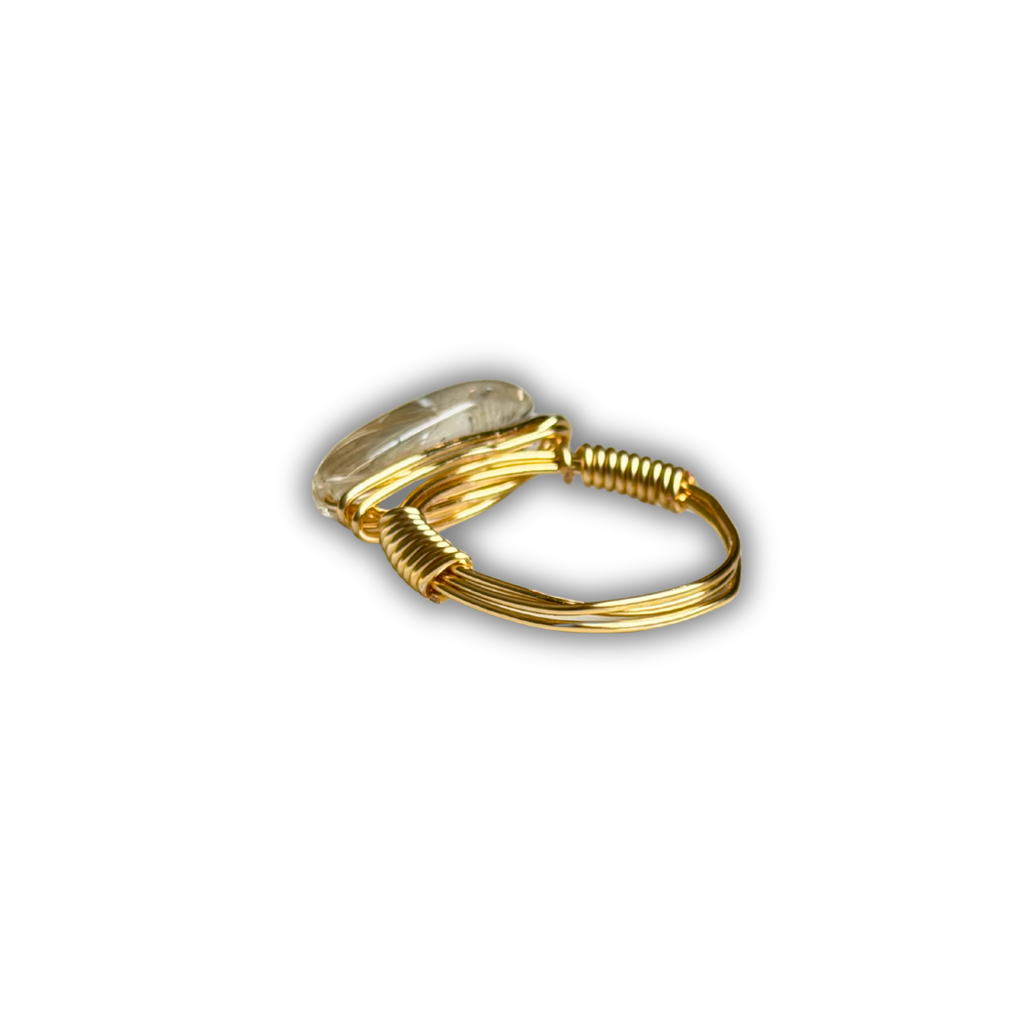 Citrine Gold Wire-Wrapped Ring