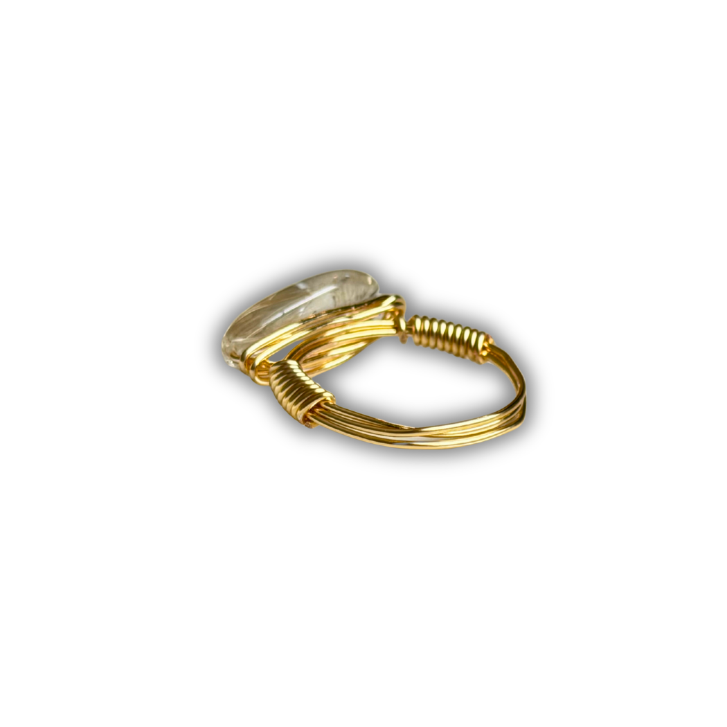 Citrine Gold Wire-Wrapped Ring