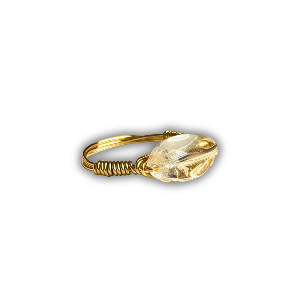 Citrine Gold Wire-Wrapped Ring