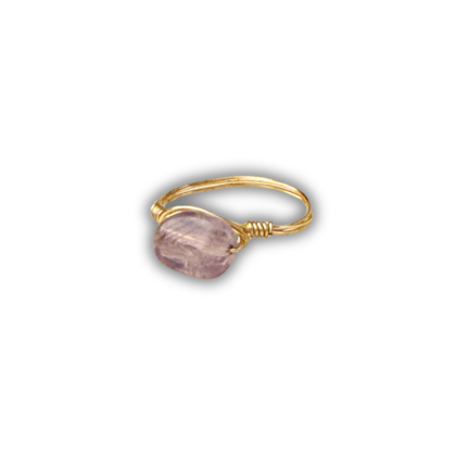 Amethyst Gold Wire-Wrapped Ring