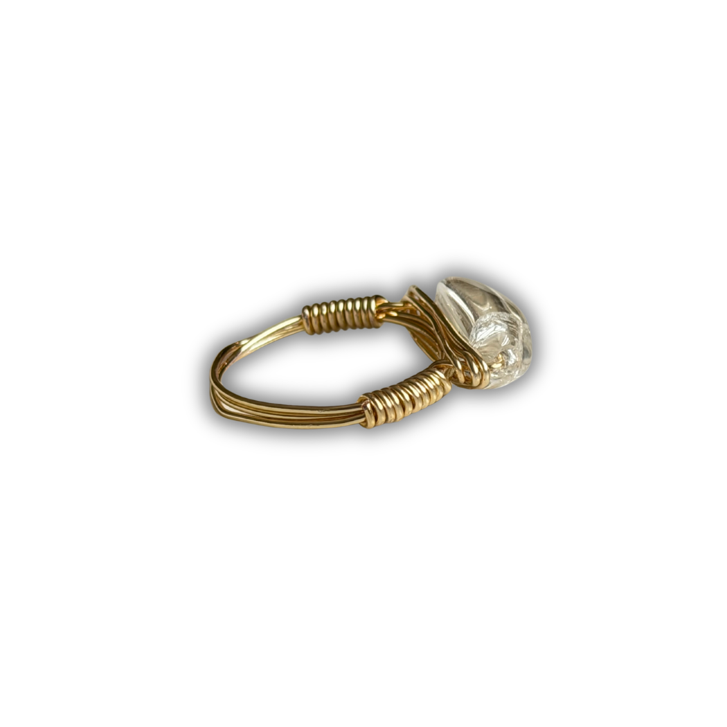 Citrine Gold Wire-Wrapped Ring