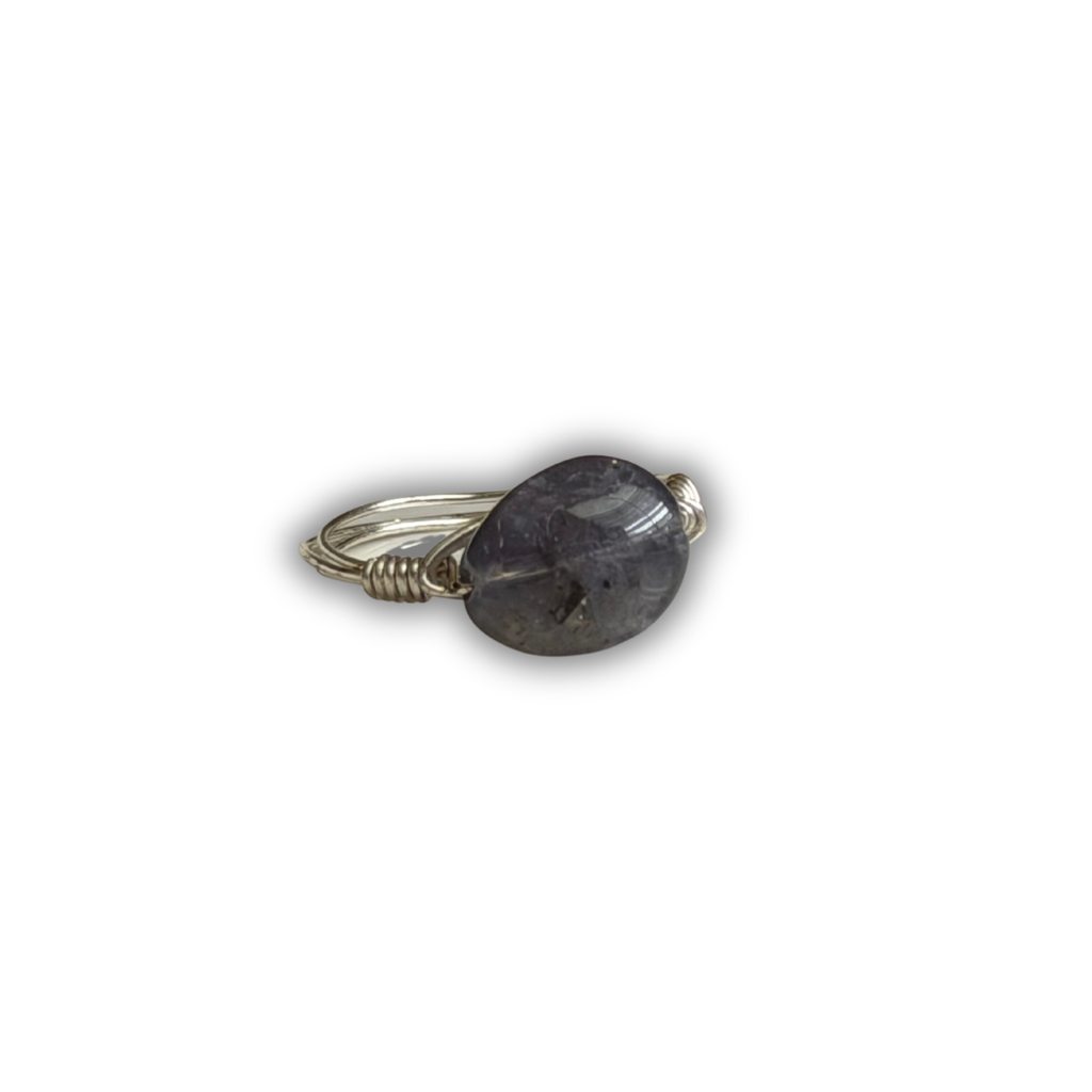 Labradorite Silver Wire-Wrapped Ring