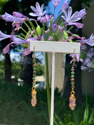 Emerald & Amethyst Earrings