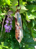 Sea Shell & Red Garnet Pendant