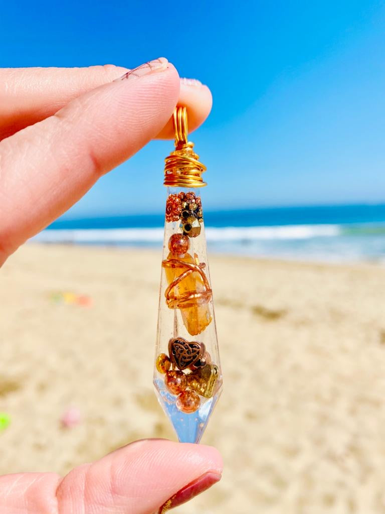 Orgonite & Clear Quartz Pendant — Medium