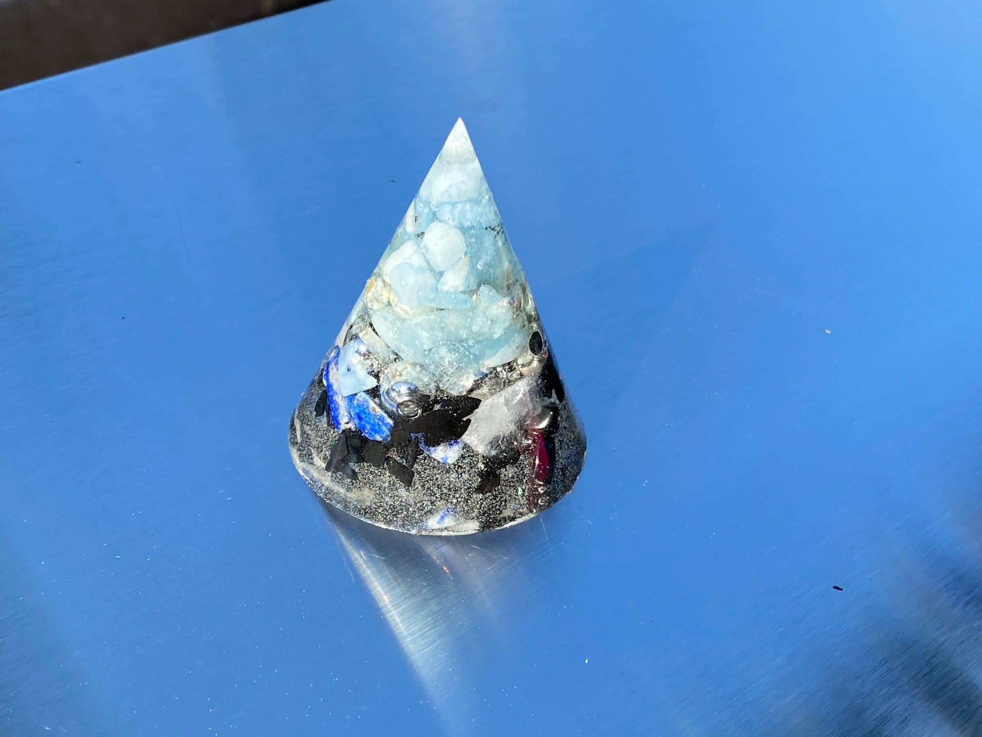 Small Round Orgonite Pyramid