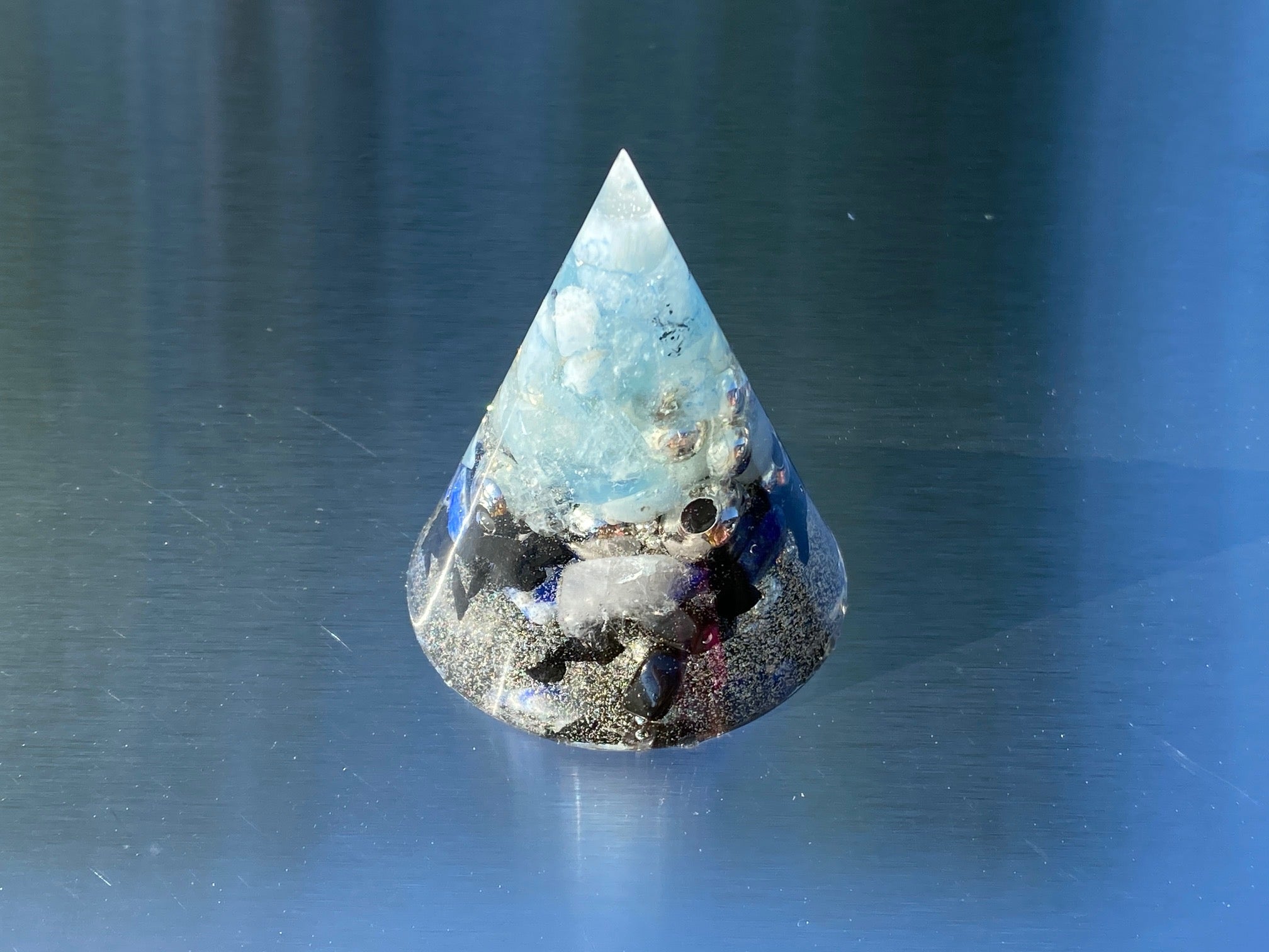 Small Round Orgonite Pyramid