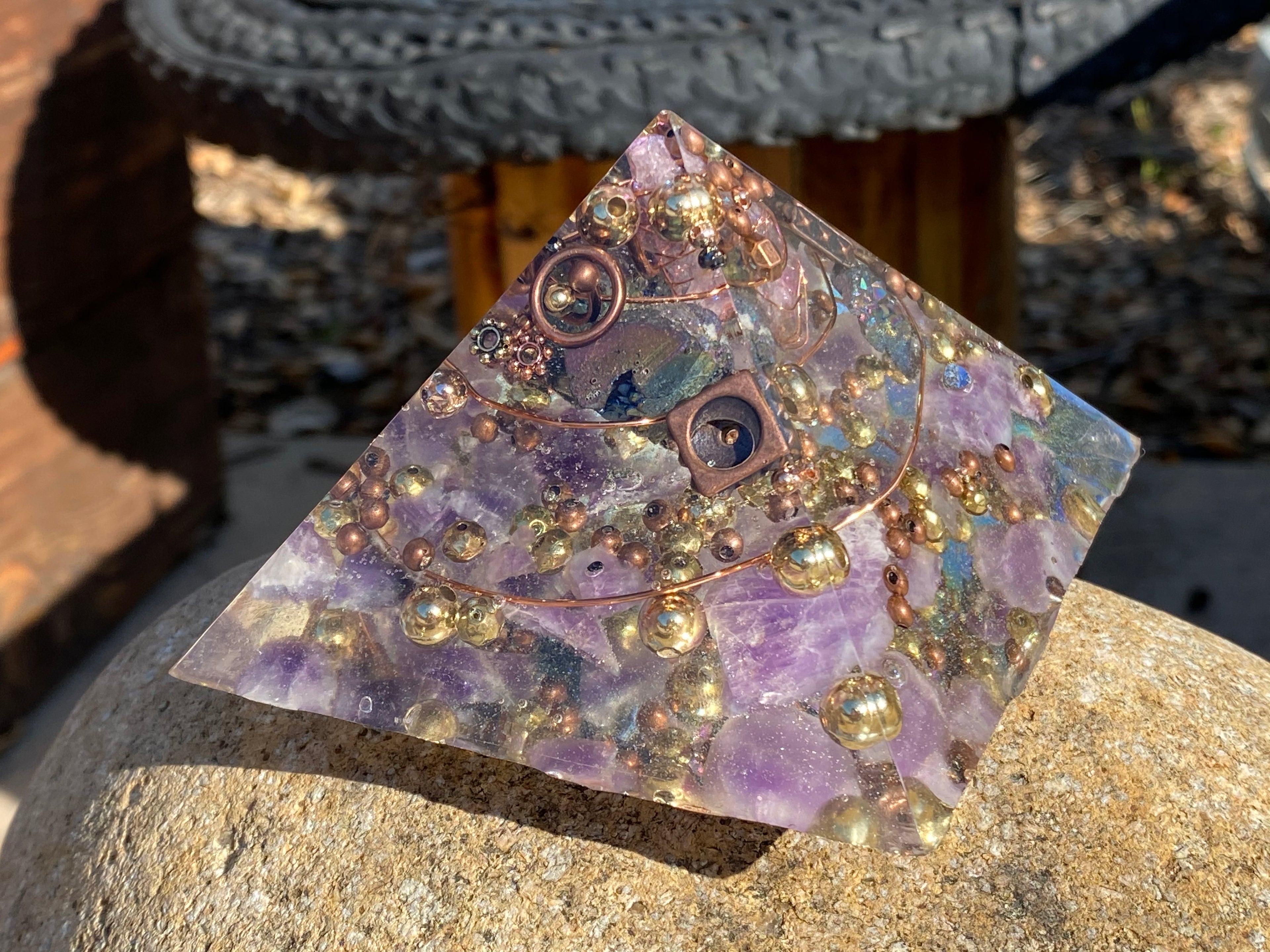 Medium Amethyst Orgonite Pyramid