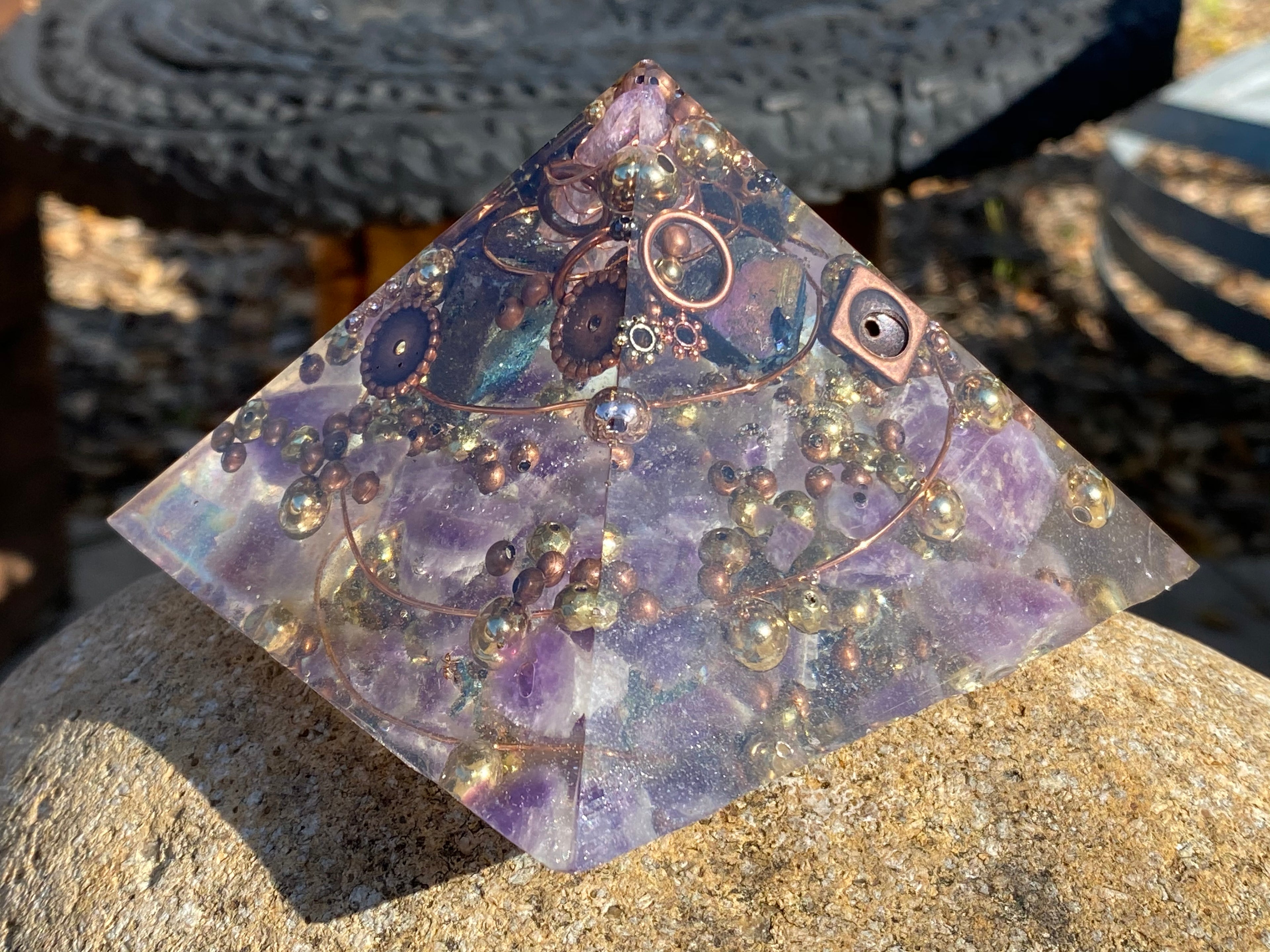 Medium Amethyst Orgonite Pyramid