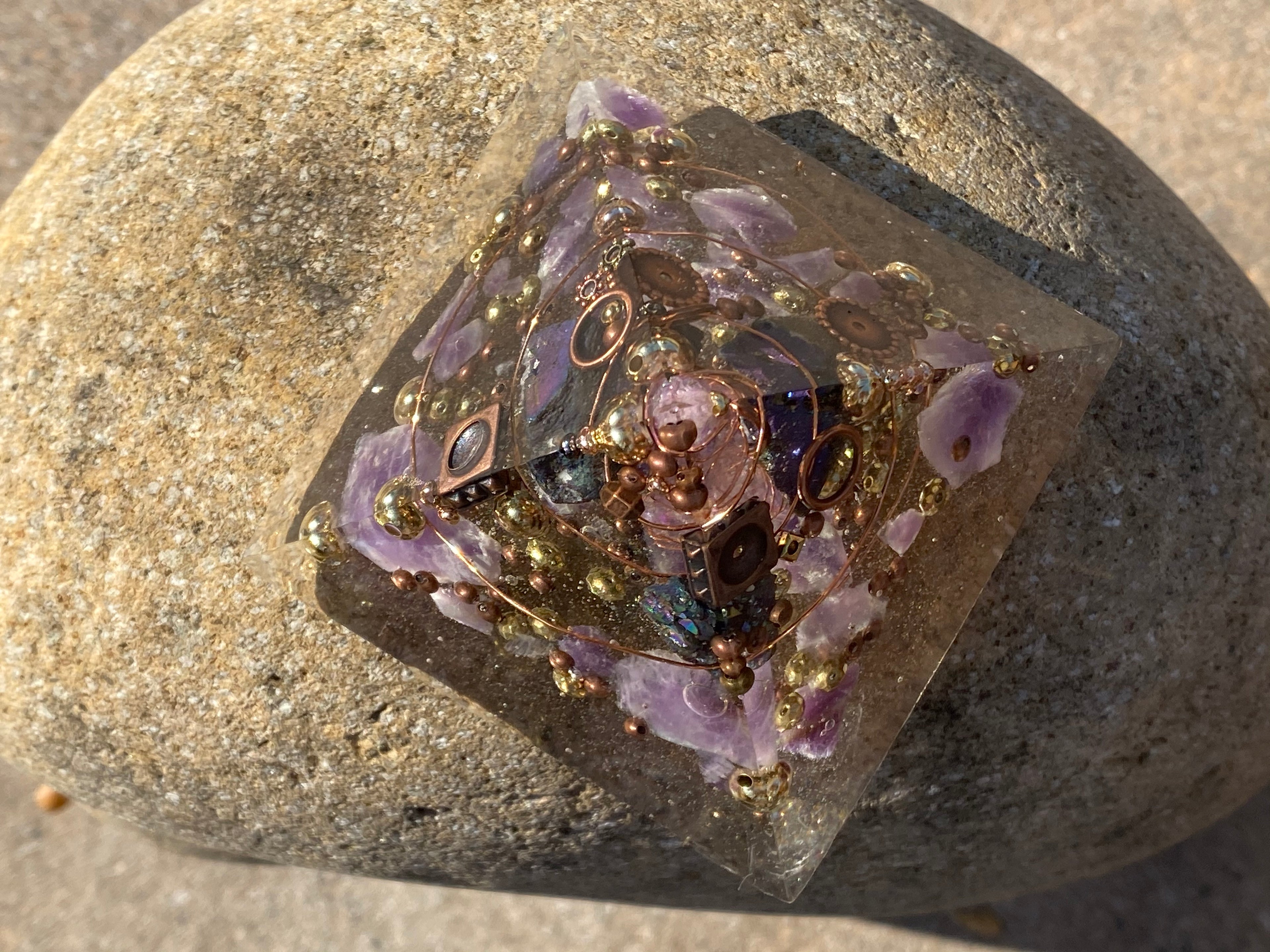 Medium Amethyst Orgonite Pyramid