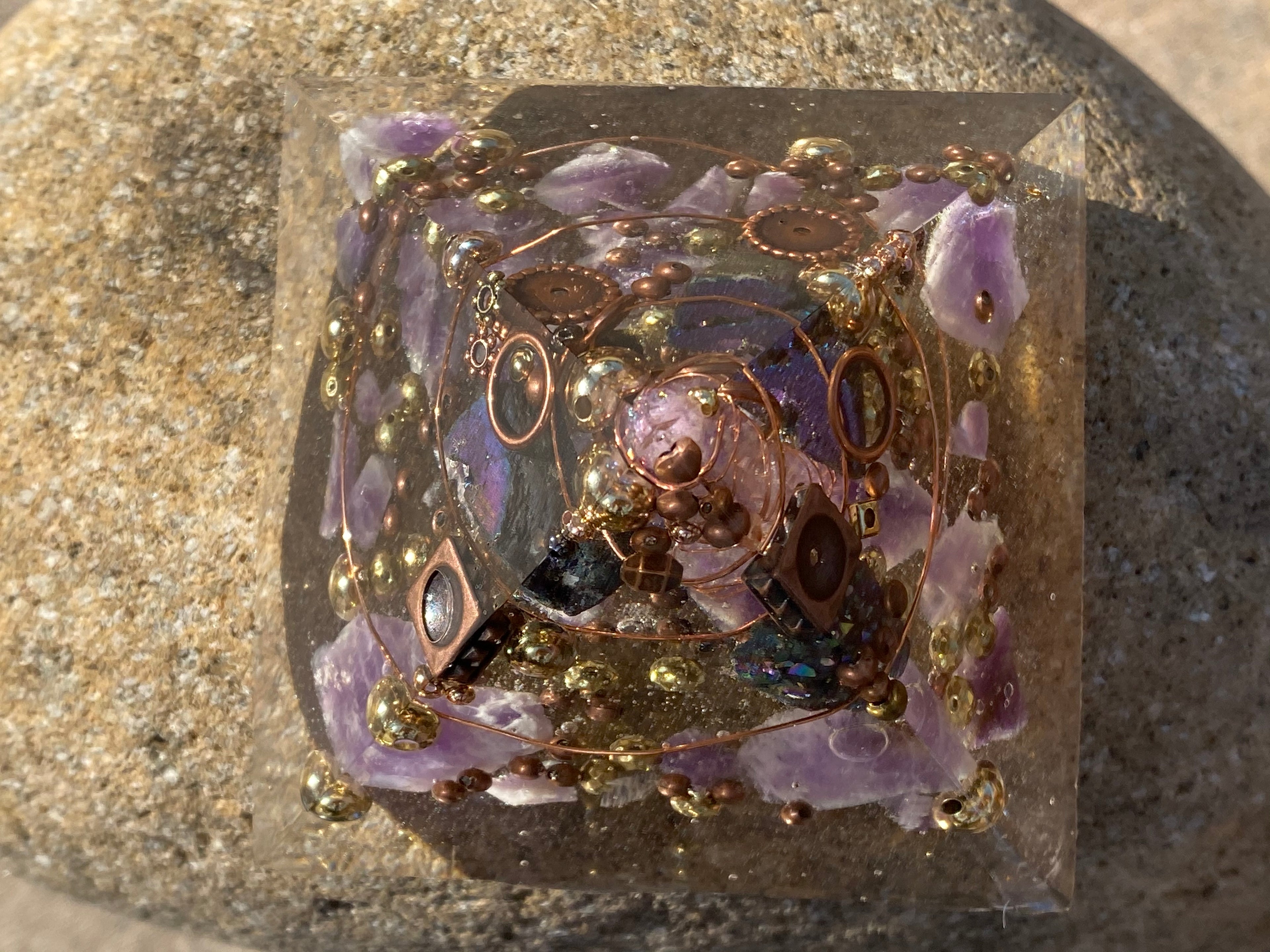 Medium Amethyst Orgonite Pyramid
