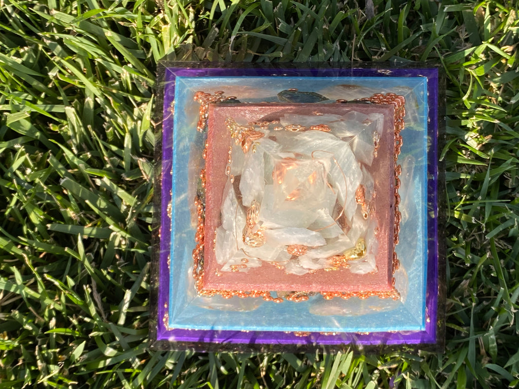 XL Clear Quartz Orgonite Pyramid