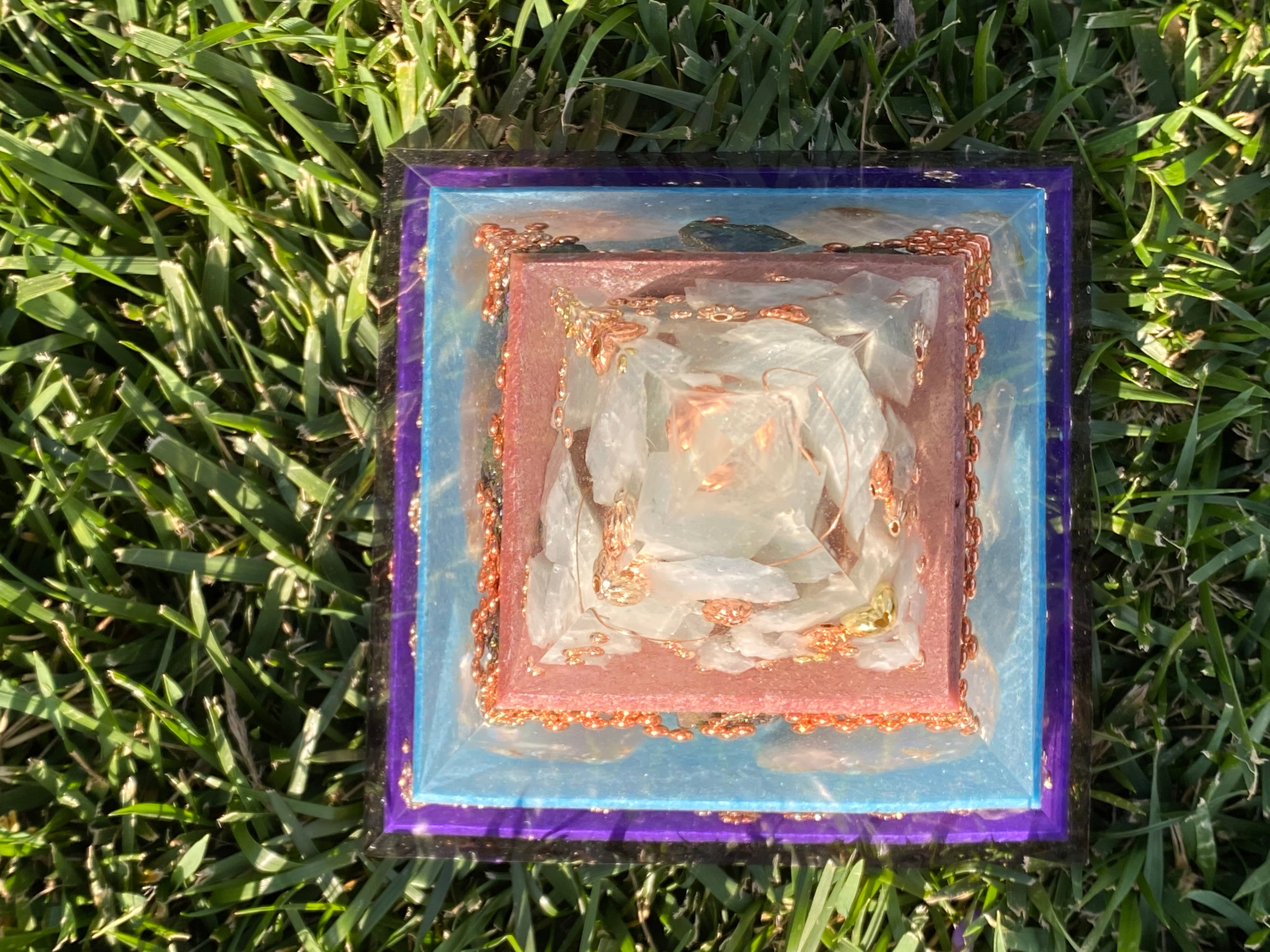 XL Clear Quartz Orgonite Pyramid