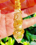Citrine & Clear Quartz Pendant — Medium
