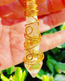 Citrine & Clear Quartz Pendant — Medium