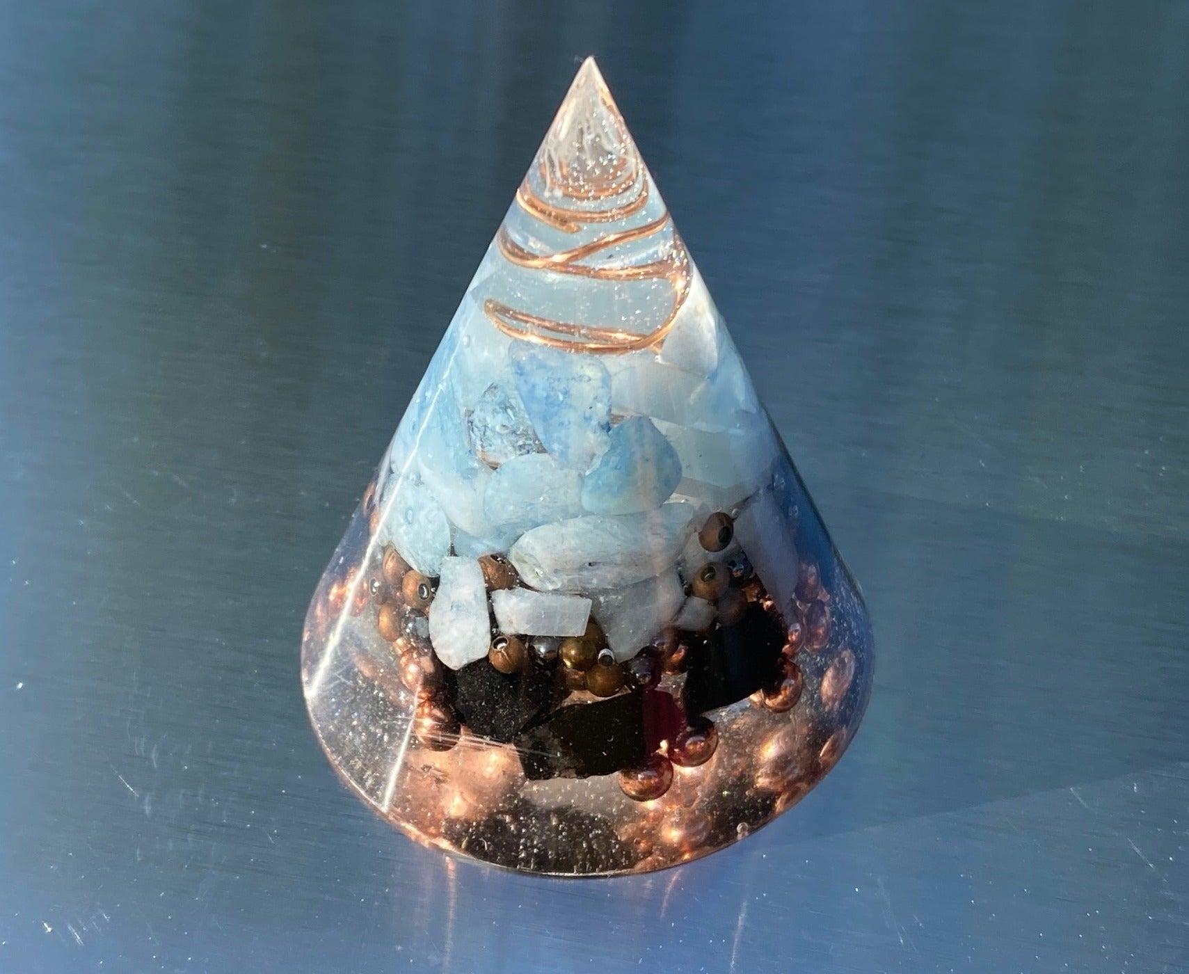 Small Round Orgonite Pyramid