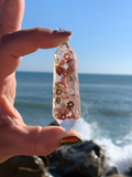 Rhodonite & Clear Quartz Pendant — Large